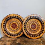 2 Vintage Wooden Plates