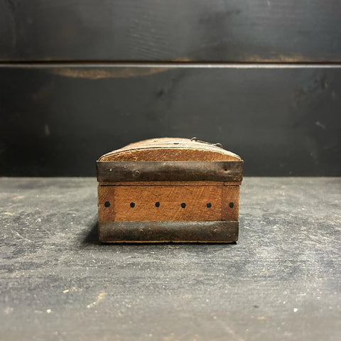 Vintage Rustic Wood and Metal Trinket Box