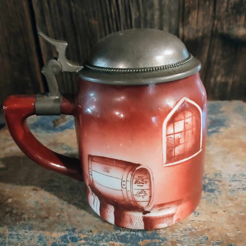 Vintage Pewter Lidded Stein