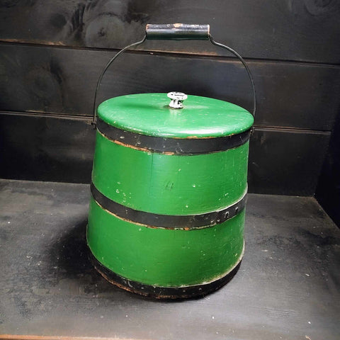 19th Century Original Green Painted Sugar Bucket