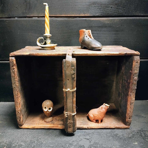 Antique Make Do Wooden Tool Box