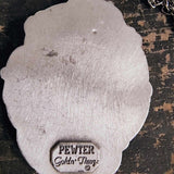 Vintage Pewter Cameo Pendant On Chain