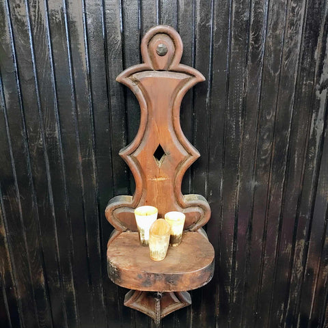 Antique Gothic Wood Wall Shelf