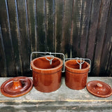 Vintage Brown Stoneware Canning Containers