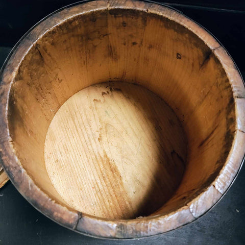 19th Century Original Green Painted Sugar Bucket