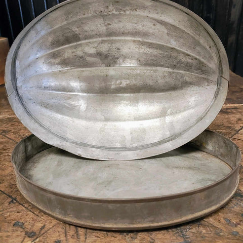Vintage Tin Pudding Jello Melon Mold