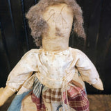 Vintage Cloth Doll Painted Face Unidentified Maker