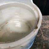 Antique Blue And White Hanging Salt Box Salt Glaze Stoneware Crock With Lid