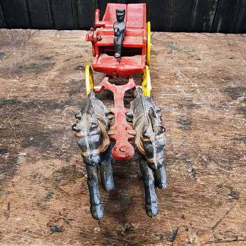 Antique American Cast Iron Dump Wagon Toy