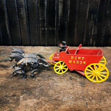 Antique American Cast Iron Dump Wagon Toy