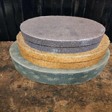 Antique Oval Heavy Cardboard Boxes With Old Fabric