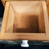 Vintage Wood Wooden 6 Drawer Spice Box With White Knobs