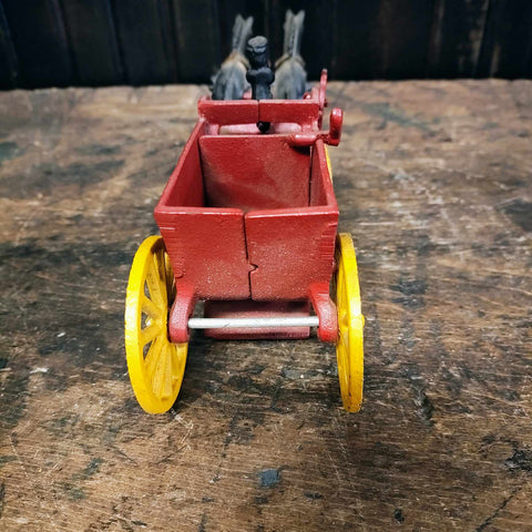 Antique American Cast Iron Dump Wagon Toy
