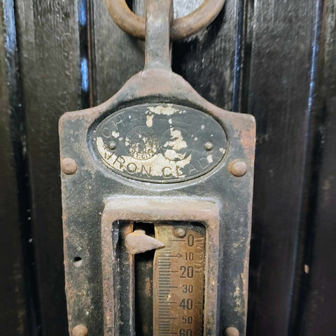 Antique Estate Gifford Wood Company Spring Meat Hanging Scale Estate 200lb Max