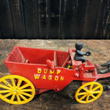 Antique American Cast Iron Dump Wagon Toy
