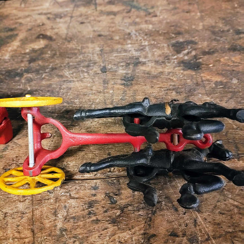 Antique American Cast Iron Dump Wagon Toy