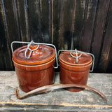 Vintage Brown Stoneware Canning Containers
