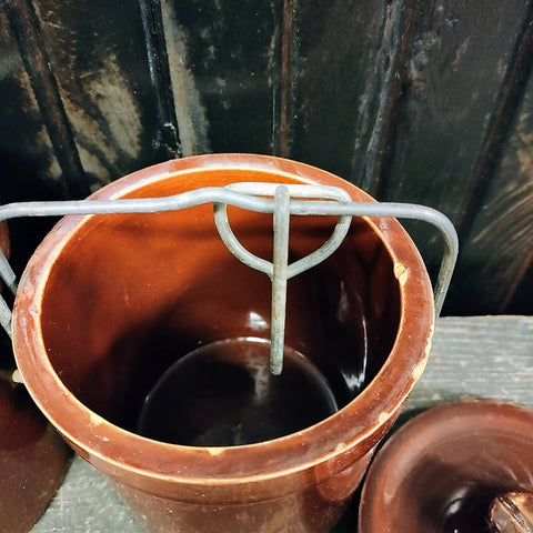 Vintage Brown Stoneware Canning Containers
