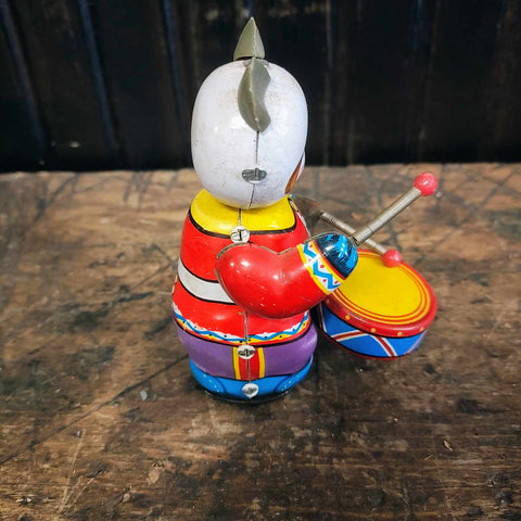 Vintage 1950s Clockwork Panda Drummer Wind-Up