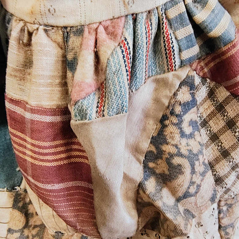 Vintage Cloth Doll Painted Face Unidentified Maker