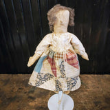Vintage Cloth Doll Painted Face Unidentified Maker