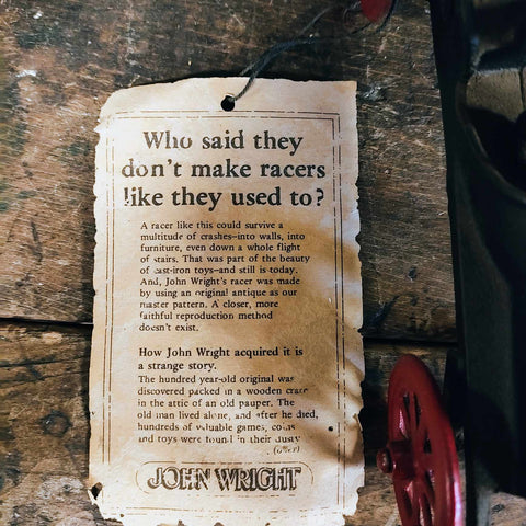 Antique JW Cast Iron Roadster Toy Car With Driver