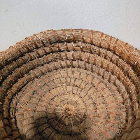 Vintage Coiled Grass Basket