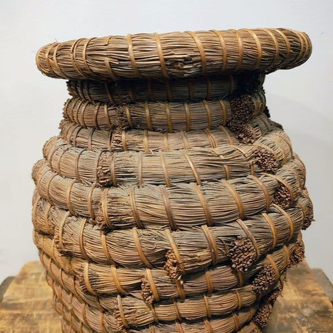 Vintage Coiled Grass Basket