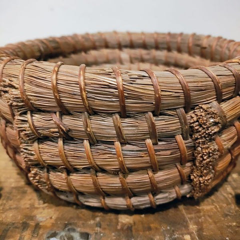 Vintage Coiled Grass Basket