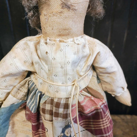 Vintage Cloth Doll Painted Face Unidentified Maker