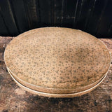 Antique Oval Heavy Cardboard Boxes With Old Fabric