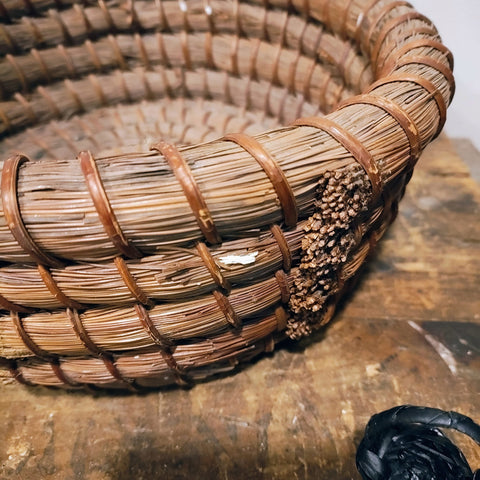 Vintage Coiled Grass Basket