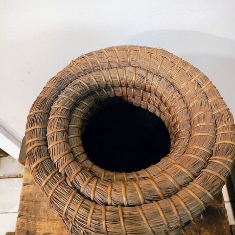 Vintage Coiled Grass Basket