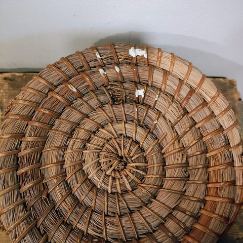 Vintage Coiled Grass Basket