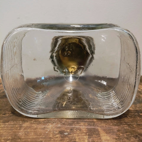 Vintage Ribbed Glass Canister