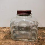 Vintage Ribbed Glass Canister