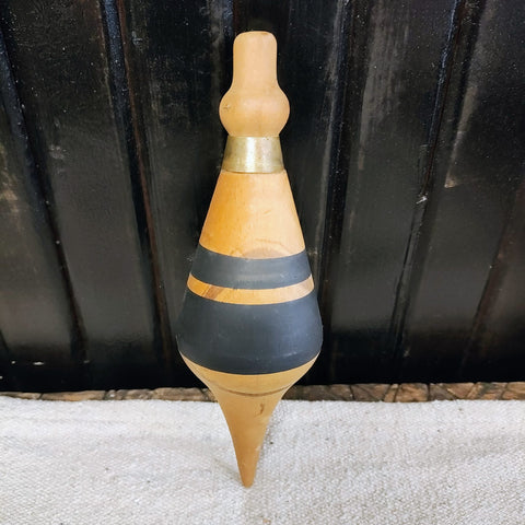 Vintage Basket & Wooden Spinning Tops