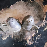 Antique CS Company Pewter Salt And Pepper Shakers With Base