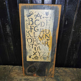 Primitive Stenciled ABCs On An Old Piece Of Board