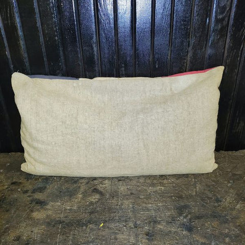 Primitive Red, White & Blue Pillow Stuffed With Hay