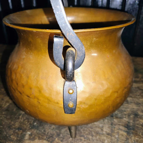 Primitive Hammered Copper Cauldron