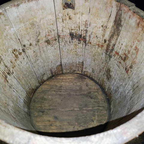 Antique Red Original Paint Sap Bucket