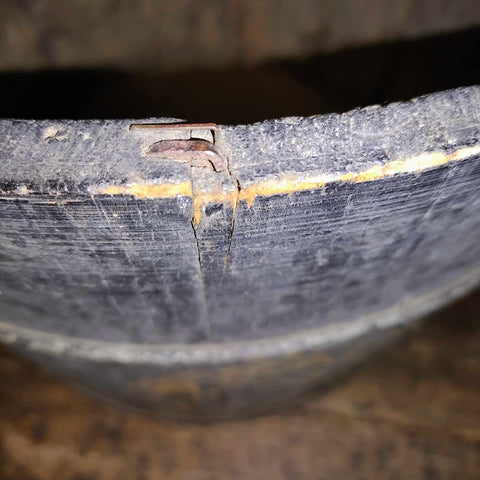 Vintage Bucket With Folk Art Drawing