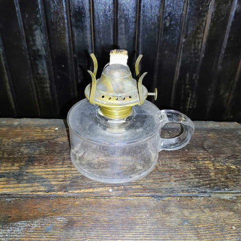 Vintage Finger Oil Lamp Clear Glass
