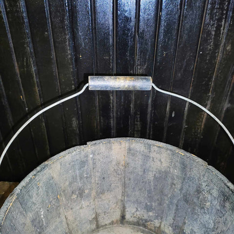 Vintage Bucket With Folk Art Drawing