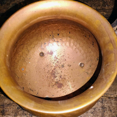 Primitive Hammered Copper Cauldron