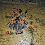 Early 20th Cent Painted Wooden Step Stool w/ Decals