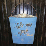 Primitive Rusty Hanging Metal Basket