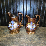 Large Antique Victorian Copper Luster Pitcher Circa 1840 Lusterware