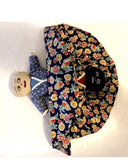 Antique 12" Topsy Turvy Flip Doll Vintage Black / White With Floral Pattern